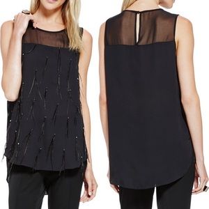 Vince Camuto Semi Sheer Sleeveless Top